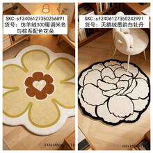 时尚奢华仿羊绒地毯/垫，玫瑰图案，用途广泛，适用于客厅、卧室、餐厅、洗衣房、玄关等场所，多种尺寸可选，色彩鲜艳，质地柔软舒适，适合春、夏、秋、冬四季使用。 - 杏色 - 查看 10