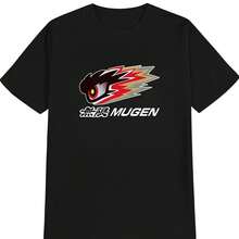 Mugen Power Racing Tuner Women's Black T-Shirt, Featuring Japanese Racing Car Graphics, The Mugen Logo And A Dragon Design, Made From Thick Cotton Knit Fabric. - 黑色 - 查看 2