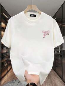 Premium Women's Fashion Brand Printed Short Sleeve T-Shirt For Summer, Heavyweight Pure Cotton, Korean And Japanese Style, Versatile Tops For Men, - 白色 - 查看 3