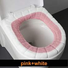 2856 Thick Plush O-Shaped Warm Toilet Seat Cushion, Universal Toilet Seat Cushion, Reusable Winter Toilet Seat Cushion, Toilet Seat Cover - 白玫瑰 - 查看 4