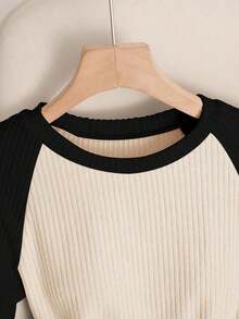 Body elegante y casual para mujer, body de manga corta y cuello redondo para uso diario - Multicolor - Ver 5