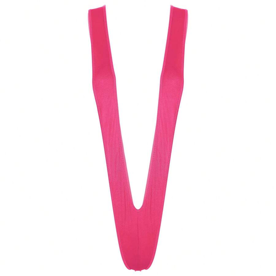 Traje de baño de una pieza para mujer, Monokini, Micro Bikini, tangas con cuello en V profundo, Body de peluche, lencería Sexy - Rosa Fucsia - Ver 1