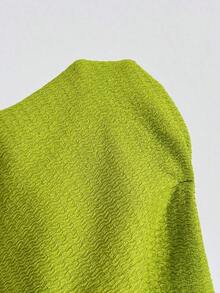 Nuevo top casual de vacaciones, estilo occidental, para invitados de boda en la playa, graduación, brunch, Día de San Patricio, vacaciones de primavera, Pascua, festival de música, elegante, bohemio, tropical, con cuello halter y lazo en la espalda - Verde - Ver 7