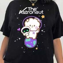 1 pcsBTS Camiseta Unisex "The Astronaut Estilo Colorido K-Pop" - Estampado de Artista, Ideal para Fans y Estilo Casual180g 100% Cotton - Negro - Ver 6