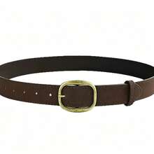 Retro American Coffee Color Pin Buckle Y2K Waist Belt, New Niche High-End PU Leather Decorative Versatile Belt - A - View 4