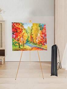 1pc 63 Inch Wedding Sign Display Stand, Foldable Display Easel, Black Tripod Floor Display Stand Suitable For Wedding Signs And Poster Welcome Boards, Large Adjustable Metal Painting Easel Tripod With Black Base, Suitable For Wedding Banners And Poster Display Stands, Desktop Display Stand Metal Tripod - Multicolor - View 9