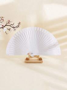 Retro Handheld Folding Fan, Solid Color Wooden Fan, Minimalist Wooden Folding Fan For Women, Modern Minimalist, Classical Solid Color Folding Fan, Dance Performance Prop, Wedding Party Home Decor - Multicolor - View 14
