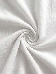 Vestido paraguas con cuello en V, lazo en los hombros, mangas caídas, cintura recogida, volantes en el bajo, de doble capa con textura de crepé 100% algodón, casual, relajado y elegante para uso diario, vacaciones, primavera y verano para mujeres - Blanco - Ver 7