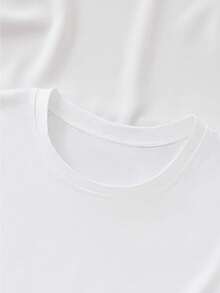 New Women's Loose Fit T-Shirt With Black Rose For Valentine's Day, Versatile Round Neck Short Sleeve For Spring/Summer, Comfortable And Breathable Fabric, Casual Style, Soft And Sporty. - 白色 - 查看 3