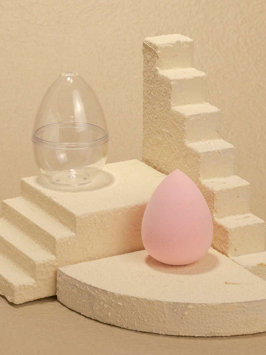 1pc Dual-Use Wet & Dry Makeup Sponge Beauty Egg Powder Puff (With Egg-Shaped Storage), Multicolor Latex-Free Reusable Washable Makeup Sponge Soft Flawless Makeup Applicator For Powder, Liquid, Makeup Design Makeup Sponge Travel Essential