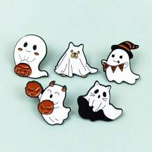 Ghim cài áo hình ma Halloween kiểu Âu và Mỹ bằng hợp kim, phụ kiện ba lô quần áo trẻ em hình hoạt hình dễ thương. - Nhiều màu - Xem 4