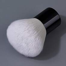 1 pieza Pincel portátil para polvo de uñas, diseño de mango corto de metal con cerdas suaves, limpieza rápida y fácil de polvo de uñas para principiantes y manicura de maquillaje, multiusos - Gris Claro - Ver 6