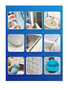 JUE FISH Gel quitamanchas, limpiador y desodorizante para lavadora, limpiador doméstico para lavadora (apto para lechada de azulejos), quitamanchas y limpiador - eliminación rápida de moho, apto para lechada de azulejos/sellador de baño/lavadora/fregadero/ducha, sin olor penetrante, fácil de usar - Multicolor - Ver 5