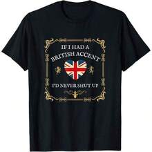 IF I HAD A BRITISH ACCENT I WOULD NEVER SILENCE MYSELF, UK FLAG T-Shirt BRITISH DOHB - Black - View 1