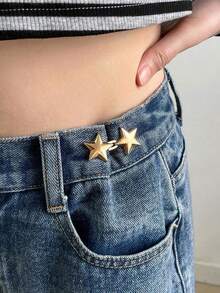 Botón De Diseño De Estrella Conveniente Y De Moda - Dorado 2 - Ver 2