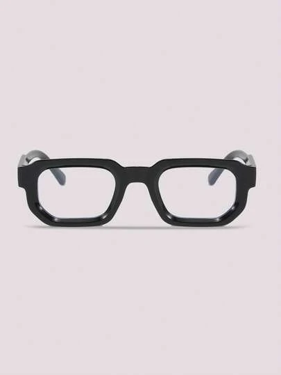 Visivana 1副男士黑色方形纯色眼镜，PC镜框，休闲街头风