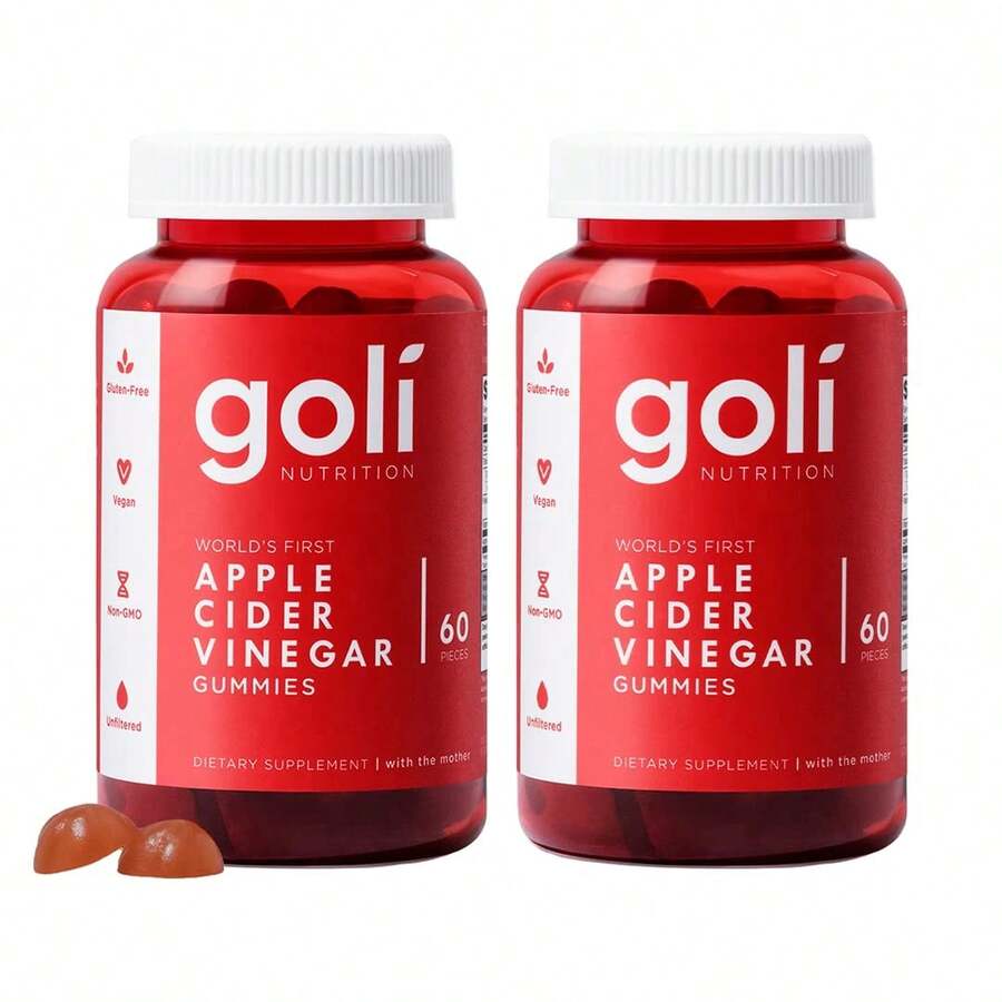 Goli Nutrition Goli Apple Cider Vinegar Gummies - Worlds First ACV Gummy With Vitamin B12, Beetroot & Pomegranate - Vegan, Non-GMO, Gluten-Free, 120 Count (2 Pack) - 120 Đếm - Xem 1