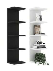 Estantería de pared minimalista de 3/5 capas delgada (material PVC), estante de almacenamiento de pared, estantería de pared, estante de almacenamiento acrílico montado en la pared, estante flotante montado en la pared, estante de almacenamiento multifuncional para exhibición de figuras de anime, estante flotante de almacenamiento de pared, estantería para plantas - Multicolor - Ver 2