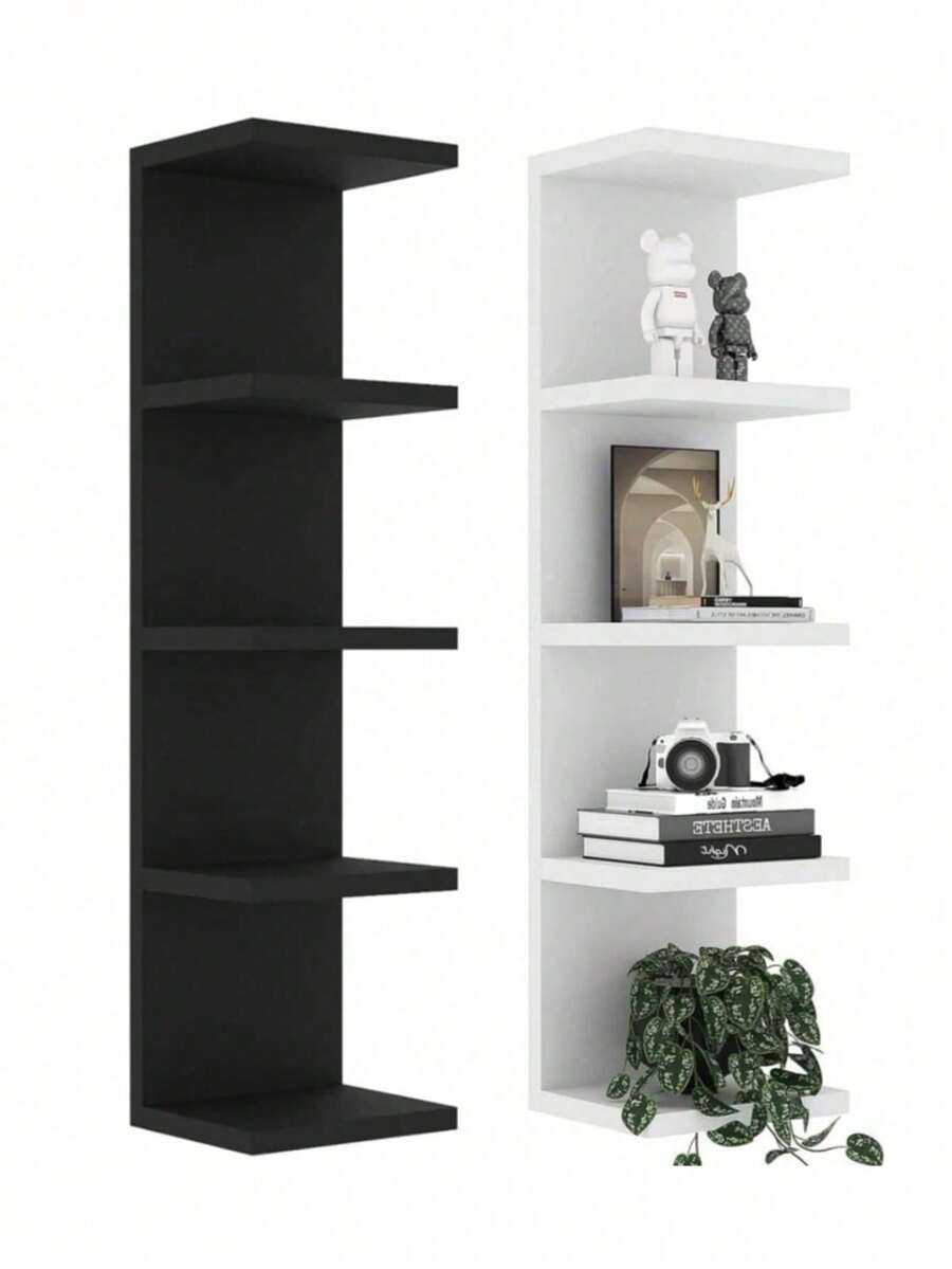 Estantería de pared minimalista de 3/5 capas delgada (material PVC), estante de almacenamiento de pared, estantería de pared, estante de almacenamiento acrílico montado en la pared, estante flotante montado en la pared, estante de almacenamiento multifuncional para exhibición de figuras de anime, estante flotante de almacenamiento de pared, estantería para plantas