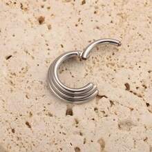 Khuyên mũi ba lớp ASTM F136, cỡ 16G, khuyên tai kẹp vành tai, trang sức cơ thể - Vòng nâng vách ngăn mũi ba lớp - Xem 5