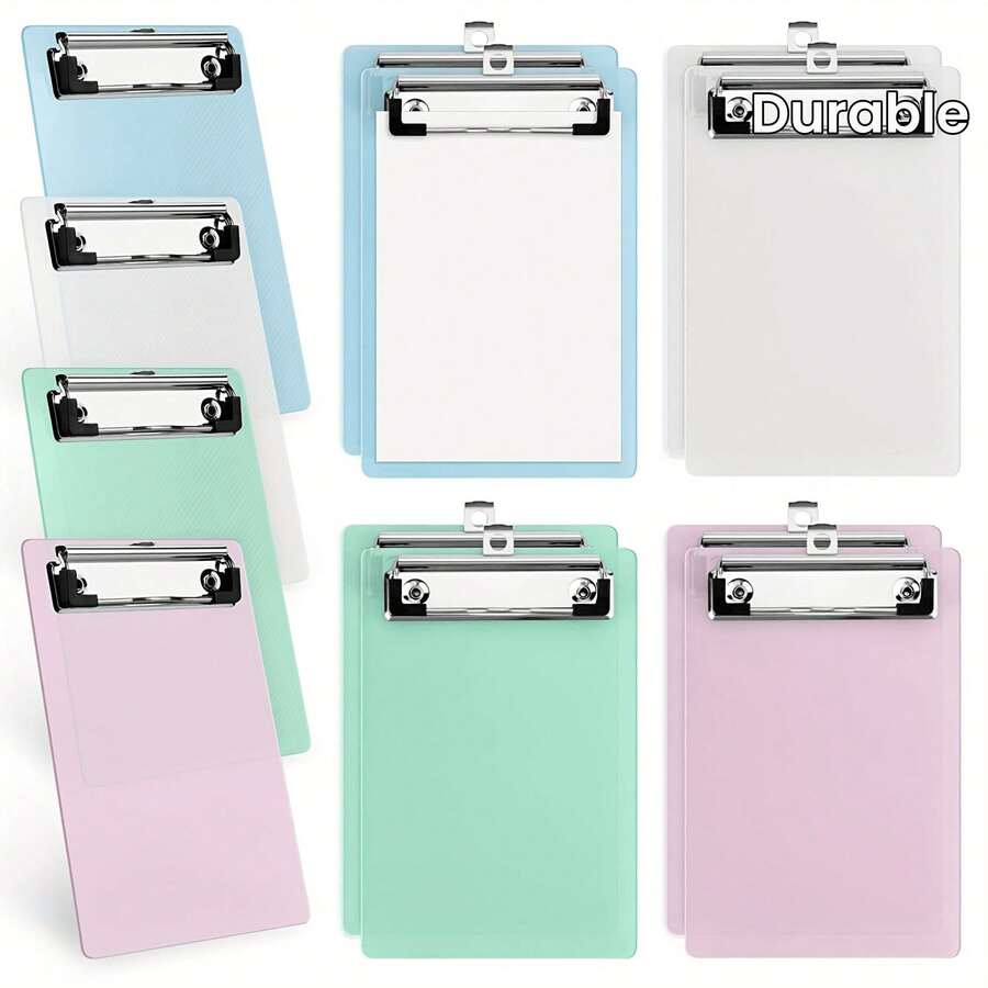1Pc Mini Clipboard, Available In Various Colors, Made Of Durable Plastic, With A Notepad-Sized Pocket Clipboard, Suitable For Taking Notes, 4.7 X 7 Inches - Suitable For A6 Paper,Back To School Supplies - Multicolor - View 1