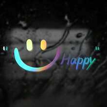 Happy Smiling Face Motorcycle Stickers Front Cowl Fuel Tank Fender Helmet Vinyl Decals Scratch Covering Decoration Stickers - Laser phản xạ - Xem 4