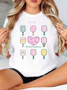 Pala de Pickleball y Camiseta de Pickleball "Heart Wo's", Camiseta con Gráficos Lindos, Es el Regalo Perfecto para Jugadores de Pickleball, Compañeros de Equipo y Torneos. Camiseta de Algodón Grueso para Mujer – Hecha de Algodón Puro de Primera Calidad y Transpirable para Comodidad y Durabilidad Duraderas. Ideal para el trabajo, el gimnasio, los viajes, reuniones informales, actividades al aire libre y para usar en capas en cualquier temporada. Perfecto para la escuela, looks urbanos o para relajarse en casa. - Blanco - Ver 7