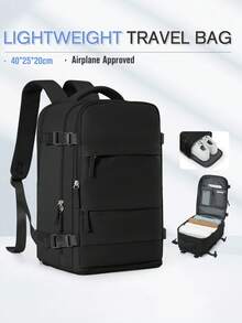 Unisex Large Capacity Travel Backpack, Made Of Waterproof Nylon Fabric Compliant With Flight Standards, Suitable For Hiking, Portable Design, Suitable For Outdoor Activities. Also Available In 14-Inch And 15.6-Inch Laptop Backpacks, Convenient For Commuting And Business Travel. , Pink - Coral Pink - View 13