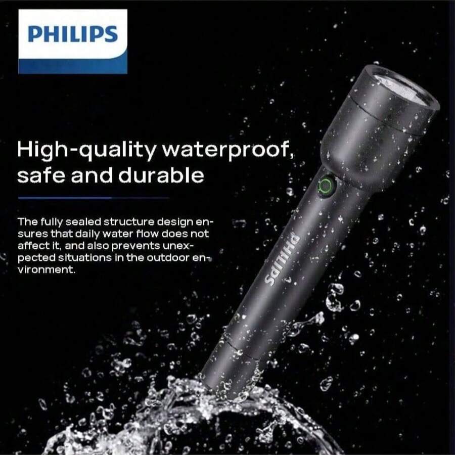 PHILIPS SFL1236 手電筒 Type‑C 直充 400 流明戶外遠射緊急燈 戶外露營便攜手電筒 - 黑色 - 查看 1