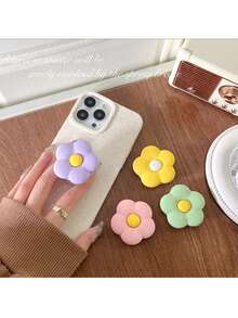 Soporte de teléfono con flor linda mate, soporte de espejo multifuncional, soporte extensible cómodo para ver videos, adecuado para todos los modelos de teléfono, regalo único para la novia, cumpleaños - Multicolor - Ver 2
