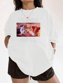 Humorous Illustration Depicting A Funny Scene With A Relaxed Character And The Ironic Phrase "WEIRD FLEX BUT O.K." Conveying A Sarcastic And Modern Attitude. Comfortable Casual Women's T-Shirts Ideal For Everyday Wear. - 白色 - 查看 6