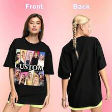 LucBuy Custom Pirate Rap T-Shirts, Oversized Sweatshirt With Custom Retro Face Text And Photos, Graphic Face Crew Neck Casual Drop Shoulder Hoodies Gifts - Style 9 - View 5