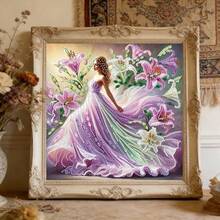طقم رسم الماس 5D - موضوع فتاة، أشكال الماس غير متماثلة، فن تجريدي DIY، ديكور جداري بالكانفاس مع الملحقات - مشاهدة 9