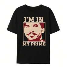 Premium Vintage Print T-Shirt 180g Doc Holiday - I'm At My Best. - Tombstone - Vintage Movie Print T-Shirt And - Premium Quality, Casual, Short Sleeve, Crew Neck, Comfortable, Classic Fit, Gifts - Essential For GG6K - 白色 - 查看 1