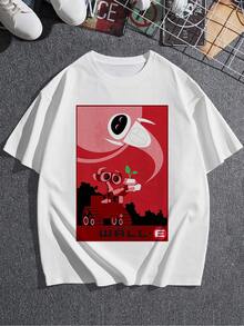 Ilustración inspirada en un robot que protege la naturaleza sosteniendo una planta símbolo del renacimiento y la esperanza del planeta camiseta de mujer  cómoda y moderna para uso diario - Blanco - Ver 3
