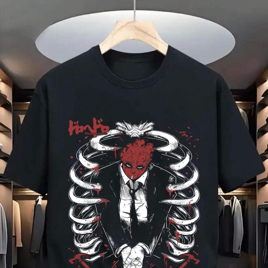 Vintage Anime Print Unisex Manga T-Shirt T1EE220g Cla-Ssic Cotton T-Shirt - UniS-Ex - The Shirt You A-Lways NeededSuitable For All People, Whether WoM-En Or M-Enhigh-Quality Durable Fabric Suitable For All Seans,Ft To The Touch But Built To LastBreathabletops WoM.En Fall OutfiT.S For WoM.En VaC.Ation OutfiT.S WoM.En Easter, St. Patrick's Day Costume - 黑色 - 查看 1