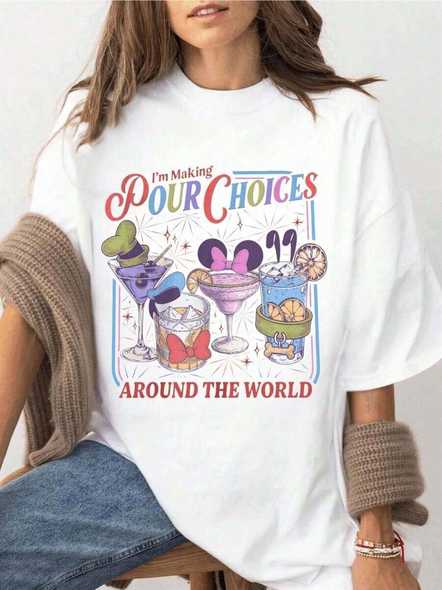 La camiseta global preferida para beber, camiseta con temática de bebidas de Epcot, camiseta para vacaciones en familia, camiseta con estampado de parque temático. - Blanco - Ver 1