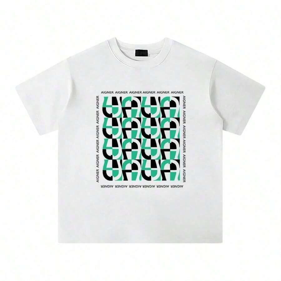Versatile Short-Sleeve T-Shirt In Pure Cotton With Fun Eye Design, Classic European And American Style, For Couples - White 9 - View 1
