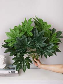1/3 cây Fatsia Japonica nhân tạo - Cây xanh, Cây nhân tạo, Lý tưởng cho bó hoa cưới, trang trí bàn tiệc, trang trí tường, trang trí nhà cửa. Thích hợp cho phòng khách, phòng ngủ, đám cưới, tiệc tùng và trang trí sự kiện. Hoàn hảo làm quà tặng và bán sỉ. - màu xanh lá - Xem 2