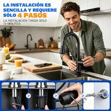 Grifo Mezclador De Cocina Monomando Extraíble De Acero Inox - Negro - Ver 3