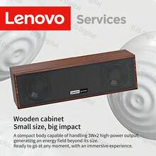 Lenovo 联想桌面蓝牙音箱，USB/蓝牙双连接，复古经典设计，双扬声器增强低音效果 - 查看 6