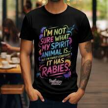 Funny Spirit Animal-Shirt: Sarcastic Rabies Quote Tee - Black - View 6