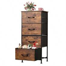 Organizador de 4 Cajones, Estructura de Acero, Cajones de Tela Oxford, , Ligero y de Alta Resistencia, Fácil Armado, Diseño Funcional, NIVA HOME - Madera - Ver 2