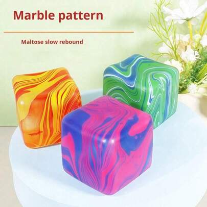SQUISHY TOY - Marble Texture Ice Cube Malt Candy Squeeze Toy - Slow Rebound - Stress Relief Toy - Recommended Gift For Holidays And Birthdays - Creative Gag Prop Toy