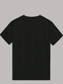 1 Men's Wedding Anniversary T-Shirt - Ideal As A Gift For Couples, Machine Washable Crew Neck T-Shirt With Slogan, Black Summer Casual Wear For Special Wedding Moments, Christmas Gift For Husband And Wife, 180g 100% Cotton. - 黑色 - 查看 3