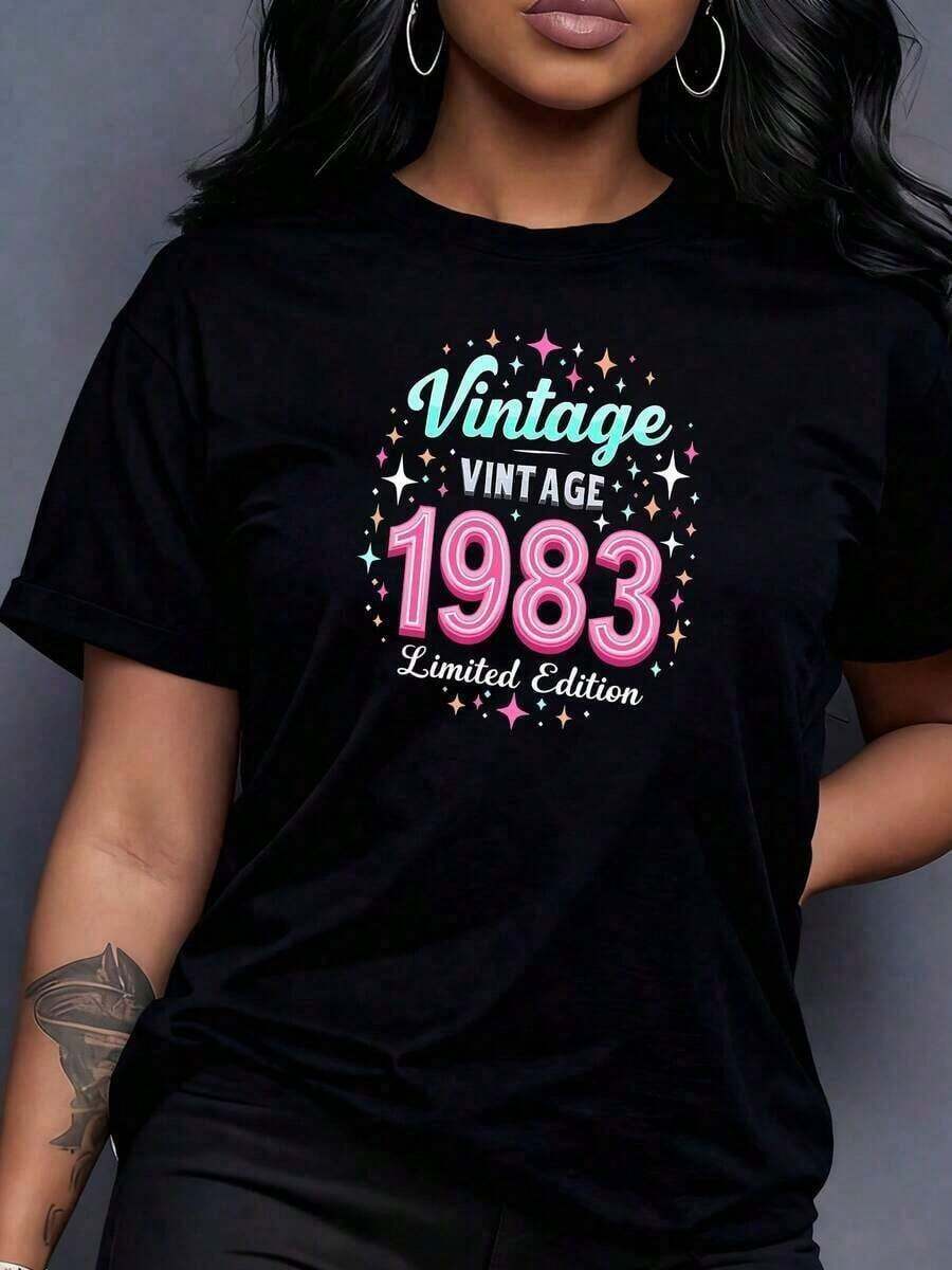 Limited Edition Vintage 1983 Shirt, 41st Birthday T-Shirt, 1983 T-Shirt, 80s Birthday, Birth Year T-Shirt, 41st Birthday Gift For Her - 2 - 查看 1