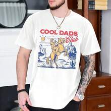 Camiseta BANGELY para Hombre, Estilo Western, con Estampado Vintage de Club de Papás, Divertida, Retro, para Fiesta de Cumpleaños, Manga Corta ZC3K - Blanco - Ver 4