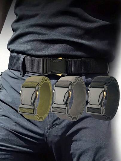 Thắt lưng chiến thuật cao cấp dành cho nam, chất liệu nylon, khóa cài chắc chắn, phù hợp cho cắm trại ngoài trời, leo núi và sử dụng hàng ngày, thắt lưng đa chức năng.