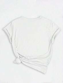 Camiseta Casual para Mujer, Estampado de Uvas, Cuello Redondo, Manga Corta, Top Casual para Vacaciones de Verano, 100% Algodón, Duradera - Blanco - Ver 2