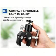 Giá đỡ máy ảnh kẹp siêu chắc 360° với đầu bi mini, vít 1/4" và kẹp tháo nhanh dành cho máy ảnh DSLR và giá đỡ chân máy. - Xem 10